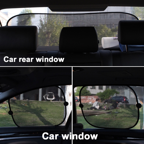 5pcs Set Car Sun Shade for 4 Sides 1 Rear Window Sunshade Harmful UV/Sun Protection for Baby Car Window with12 Extra Suction Cups