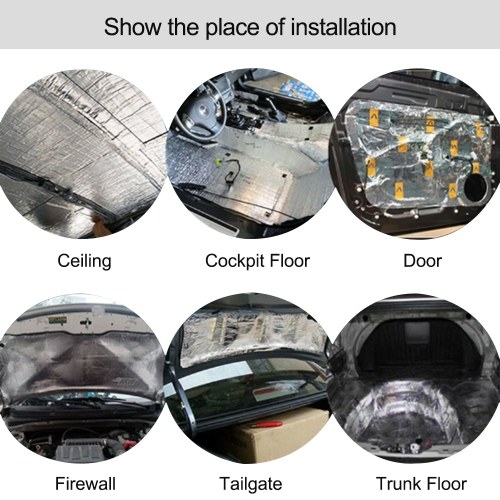 

5Pcs 10mm 500x500mm 20〃x20〃 Auto Car Truck Firewall Heat Sound Deadener Insulation Mat