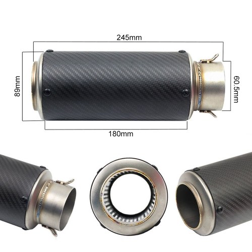 

60.5mm Diameter Stainless Steel Universal Motorcycle Exhaust Escape Modified Exhaust Muffle Fit for Most Motorcycle