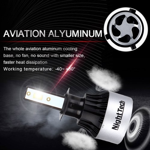 

NightTech 2PCs Car Led Head Light V8 CSP Light H4 Waterproof IP68 Car Led Driving Lamp With High Beam Dipped Headlight Switching