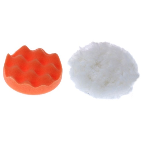 2pcs 5〃Car Mousse De Polissage Épilation À La Cire Kits Tampon De Polissage Roue De Polissage Éponge Et Laine Tampons De Polissage Définir pour polisseur