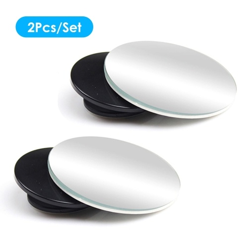 2pcs sans cadre voiture rétroviseur angle mort miroirs ronds miroirs rotation 360 ° grand angle mini miroir convexe