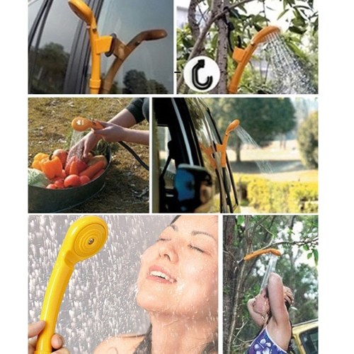 Portable Car Shower Washing Tool 12V - Pumps Water from Bucket Into Steady, Gentle Shower Stream for Camping Traveling Beach Swimming Pets Bath Outdoor/Indoor 
