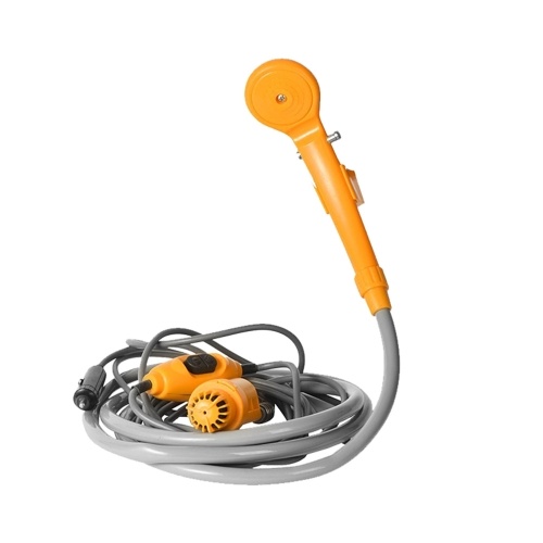 Portable Car Shower Washing Tool 12V - Pumps Water from Bucket Into Steady, Gentle Shower Stream for Camping Traveling Beach Swimming Pets Bath Outdoor/Indoor 