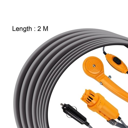 Portable Car Shower Washing Tool 12V - Pumps Water from Bucket Into Steady, Gentle Shower Stream for Camping Traveling Beach Swimming Pets Bath Outdoor/Indoor 