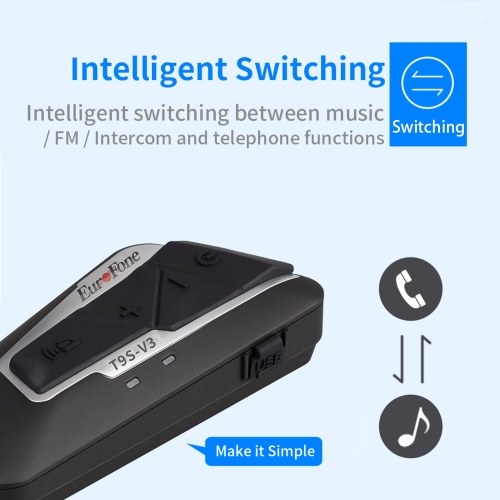 

Motorcycle BT Intercom with FM Radio Helmet BT Headset Waterproof Universal Communication System for ATV Dirt Bike Motorcycle