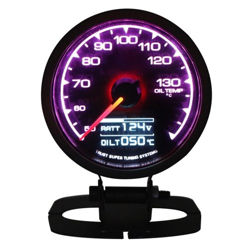 

Car Universal 1000RPM Tachometer Gauge 2-in-1 Function LED Car Gauge for Modification Adjustable 7 Colors & Brightness & Alarm Value 60mm 12V Car Meter Includes Electronic Sensor