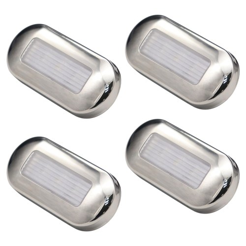 4pcs 3 inch 12V LED Stainless Steel Yacht Boat RV Courtesy Lamp