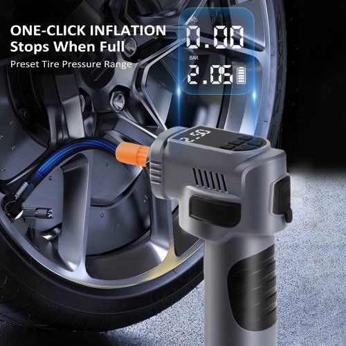 Tire Inflator Portable Air Compressor 4-in-1 Cordless Electric Air Pump 