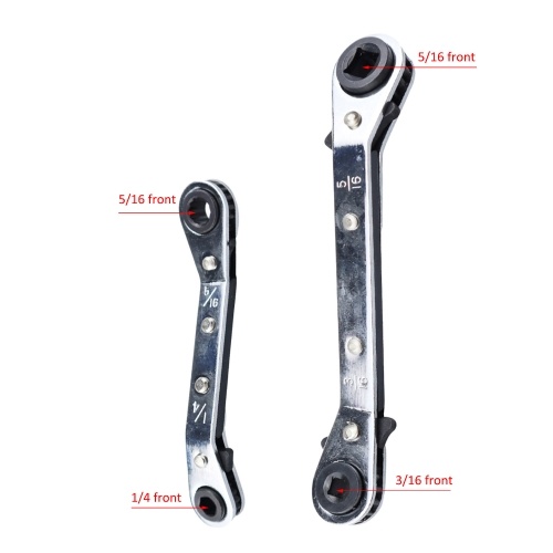 HVAC Valve Core Removal Tool Air Conditioning Valve Core Remover Installer Tool 1/4 to 5/16, 5/16 to 3/16 Wrench for Refrigeration Service Dual Size SAE 1/4 and 5/16 Port 
