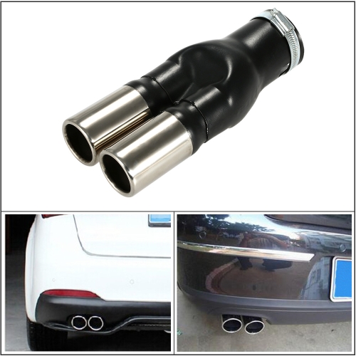 

Universal Dual Pipes Stainless Steel Exhaust Tail Pipes Muffler Tips 59mm Internal Diameter