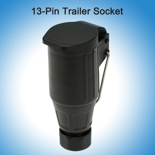 

Frosted Material 13-Pin Trailer Socket 12V 13-Pole Tow Bar Towing Socket N Type-Vehicle End with Hook