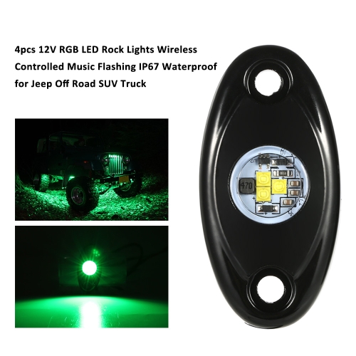 

4pcs LED Rock Light Waterproof Truck Boat Underbody Glow Trail Rig Lamps