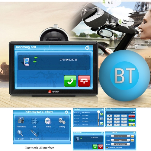 

Multifunction BT Car Multi-media Player Navigation with Free Maps