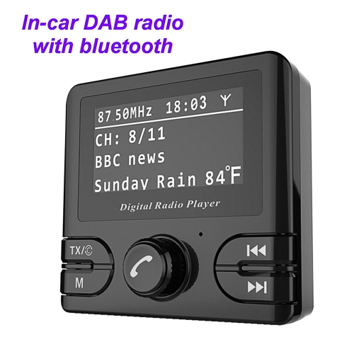 

2.4" LCD Car DAB+ Receiver Tuner FM Transmitter Adapter + Antenna USB Plug and Play CT