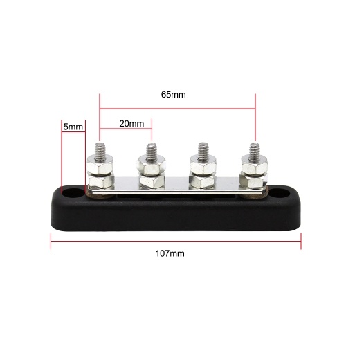 

4 Studs Terminal #10-32 Screw BussBar for Car Truck RVs Coaches Boat Marine 100A AC/DC