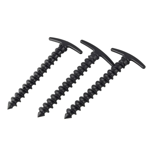 

30pcs Camping Portable Black Stakes Nail Plastic Spiral Tent Peg For RV