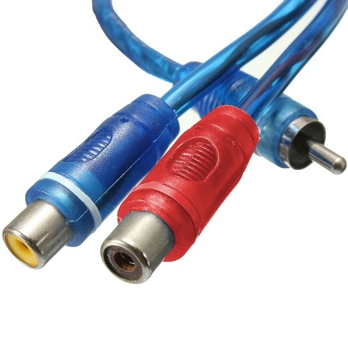 

Car RCA 1 Male To 2 Female Splitter Stereo Audio Y Adapter Cable Wire Connector