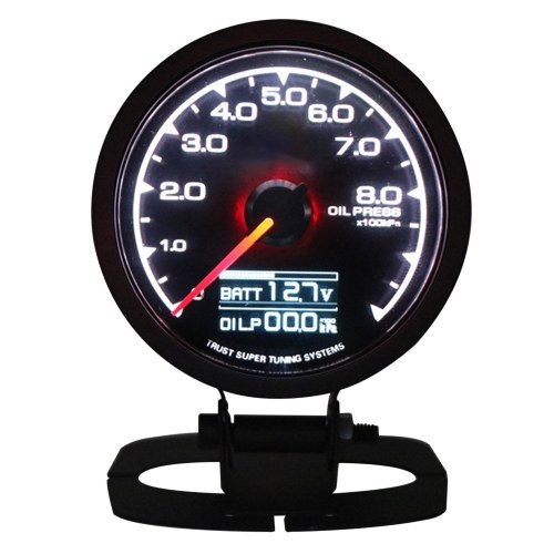 

Car Universal 1000RPM Tachometer Gauge 2-in-1 Function LED Car Gauge for Modification Adjustable 7 Colors & Brightness & Alarm Value 60mm 12V Car Meter Includes Electronic Sensor