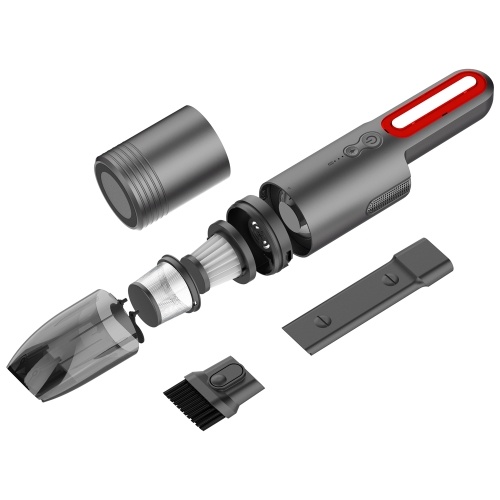 Car Cordless Vacuum Cleaner 6000PA Handheld Dust Collector with 2 Modes LED Light for Car Interior Home Office 