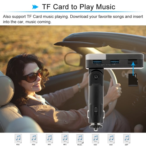 

Угол Adustable Dual USB 2.1A Автомобильное зарядное устройство с светодиодный дисплей Bluetooth Handsfree вызова FM-передатчик муз