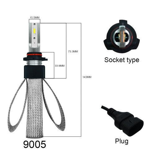 

Car LED Headlight Bulbs Conversion Kit H1 Copper Heat Dissipation 60W/Set 6000K 9600LM White Plag & Play