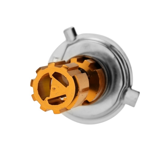 

H4 COB Car Motorcycle Electrombile High Bright LED Headlight Bulbs Golden Three Faces Glowing Light Bulb Modification