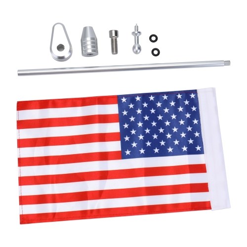 

Motorcycle Metal Pole Flagpole Pattern of American Flag Stars and Stripes Onboard Decorative Accessories of Motorbike