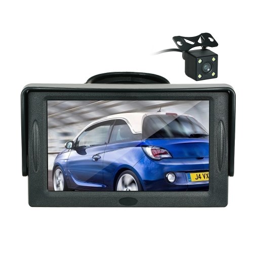 Pantalla TFT a color de 4.3 pulgadas Visor solar Pantalla LCD del panel de instrumentos del coche Monitor de estacionamiento Tipo de ventosa