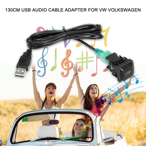 

USB Audio Cable Adapter CD Player Radio Wire Cable Fit for VW Volkswagen 130cm