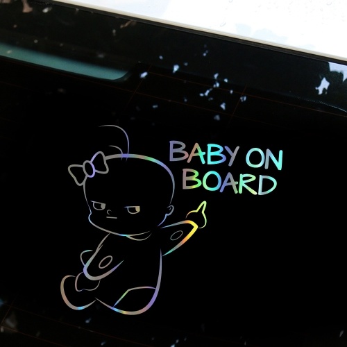 

Funny 3D Cute Car Stickers Kids On Board Cute Cartoon Warning Car Stickers Laser Stickers Window Decoration