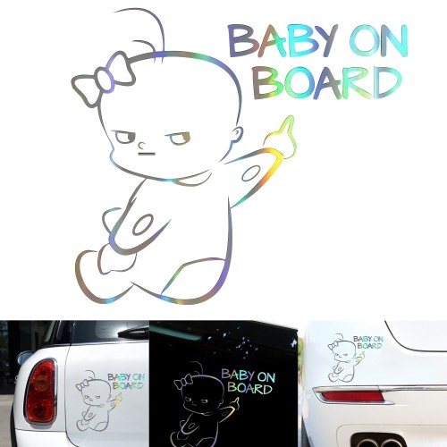 Lustige 3D niedlichen Auto Aufkleber Kinder an Bord niedlichen Cartoon Warnung Auto Aufkleber Laser Aufkleber Fenster Dekoration