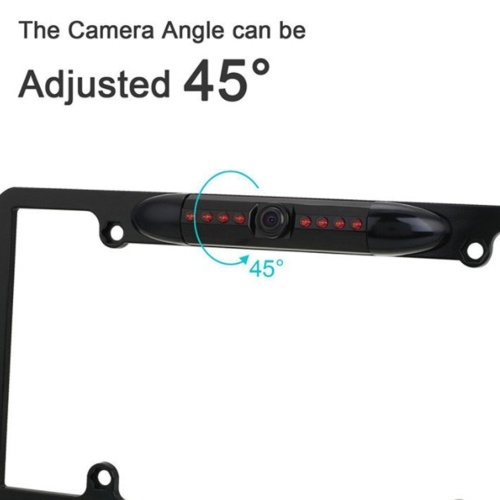 

License Plate Frame Backup Camera Car Rear View Camera with 8 Bright LEDs 170° Wide Viewing Angle Night Vision Waterproof Infrared HD Camera