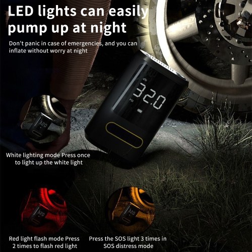 Cordless Air Compressor USB Rechargeable Car Tire Inflator 