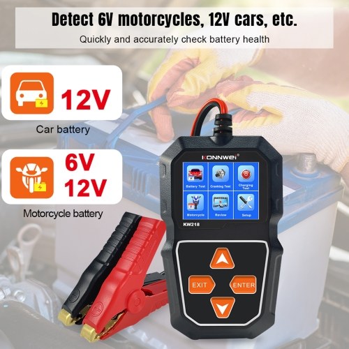 KONNWEI KW218 Car Battery Tester Cranking Test Charging Test for 6V Motorcycle Battery/12V Car Battery/ Truck Battery 