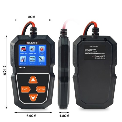 KONNWEI KW218 Car Battery Tester Cranking Test Charging Test for 6V Motorcycle Battery/12V Car Battery/ Truck Battery 
