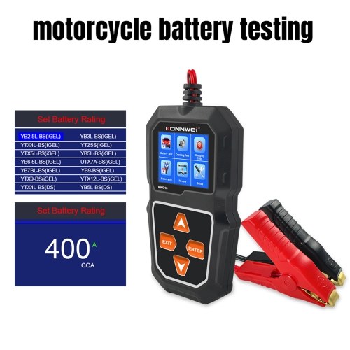 KONNWEI KW218 Car Battery Tester Cranking Test Charging Test for 6V Motorcycle Battery/12V Car Battery/ Truck Battery 