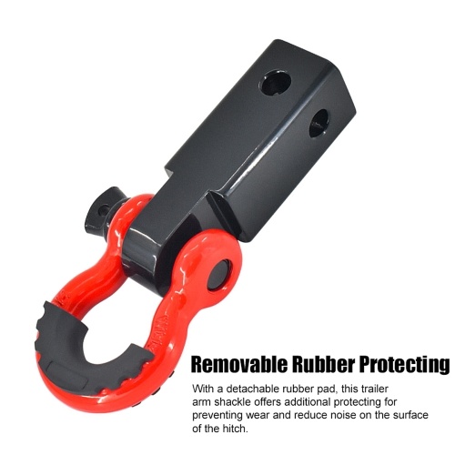 2 Inch Hitch Receiver with 3/4 Inch Shackle 11000LBS Working Load Limit Heavy Duty Solid Recovery Towing Kit with Hitch Pin Trailer Arm Shackle for Vehicle Recovery 