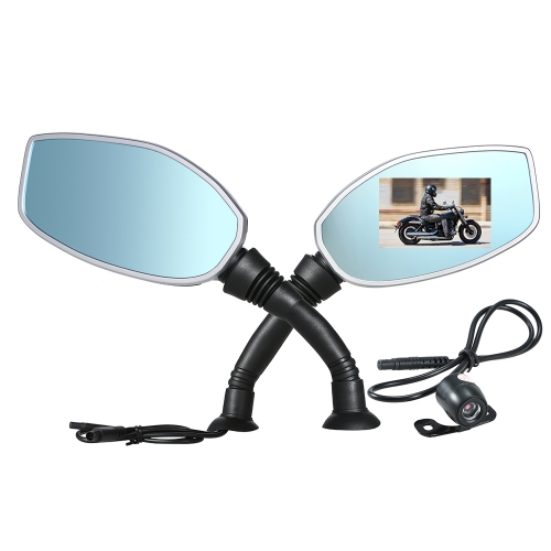 Motorcycle Rearview Mirror Twin Camera DVR