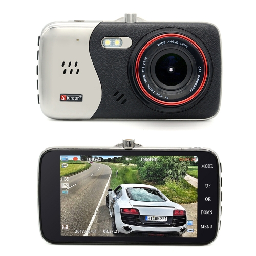 Junsun 4 "Auto DVR-camera Full HD 1080P Dual Lens videorecorder Nachtzicht