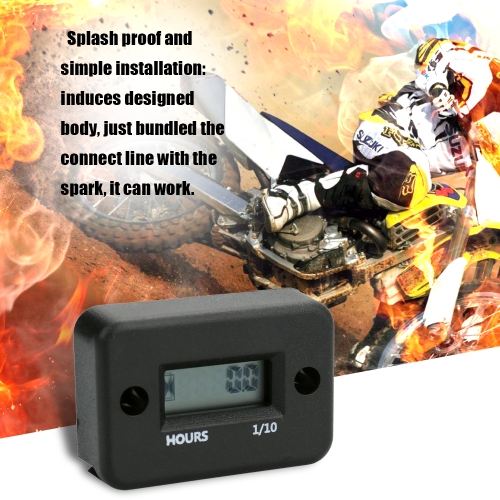

Waterproof LCD Digital Display Engine Tach Hour Meter Motor Sroke Engine Car Motorcycle Boat Speedometer