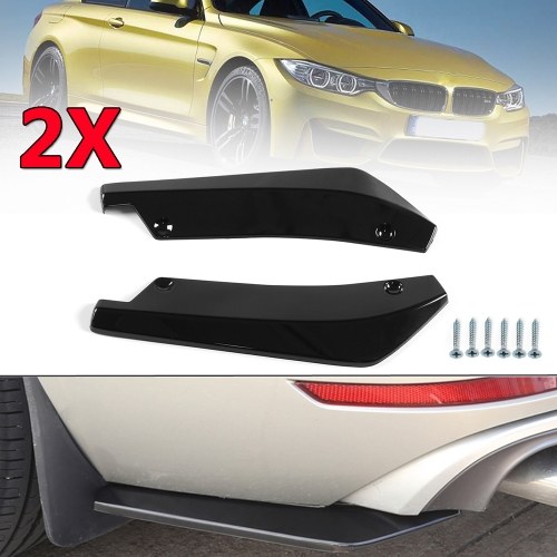 

2Pcs Car Universal Glossy Black Rear Bumper Lip Wrap Angle Splitters