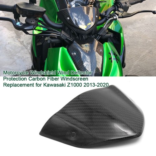 

Motorcycle Windshield Wind Deflector Protection Carbon Fiber Windscreen Replacement for Kawasaki Z1000 2013-2020
