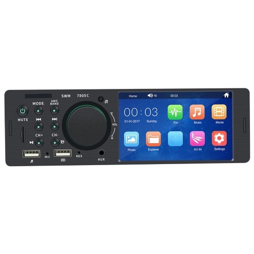 Schermo ampio ad alta definizione da 4,1 pollici BT Car MP5 Player Scheda MP4 integrata Host radio 7805C Versione touch-screen Schermo tattile Autoradio Telecomando Autoradio