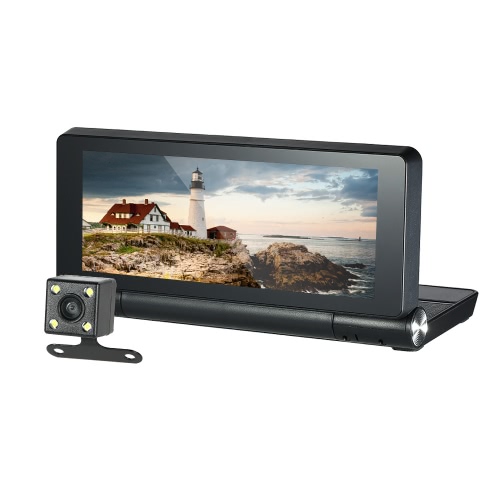

KKmoon 7" Android Smart System 16GB Flash GPS Navigator 1080P Dual Lens Car DVR Dash Cam Recorder with Free Map WiFi BT