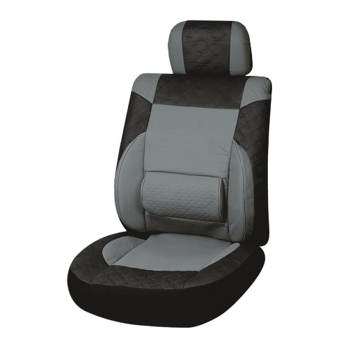 Universal PU Leather Car Front Single Seat Covers Black Grey