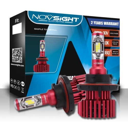 NOVSIGHT a mené 9005 / HB3 les phares menés par voiture Salut / lo faisceau 9005 HB3 60W 10000LM antibrouillards Lampes Ampoules