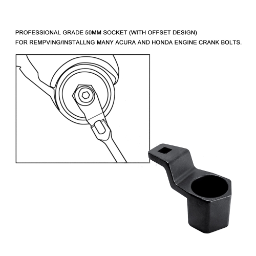 

EWK 50mm Crankshaft Crank Pulley Wrench Holder Tool for Honda Acura