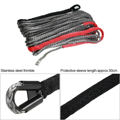 

10mm*28m 3/8"*92' 20500lbs High Strength Synthetic Winch Line Cable Rope