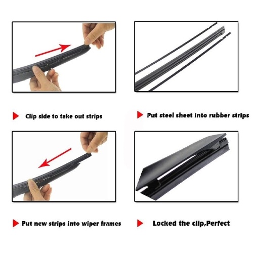2pcs Boneless Rubber Automotive Wiper Blade Strip Windscreen Wipers Accessories Tools of Auto